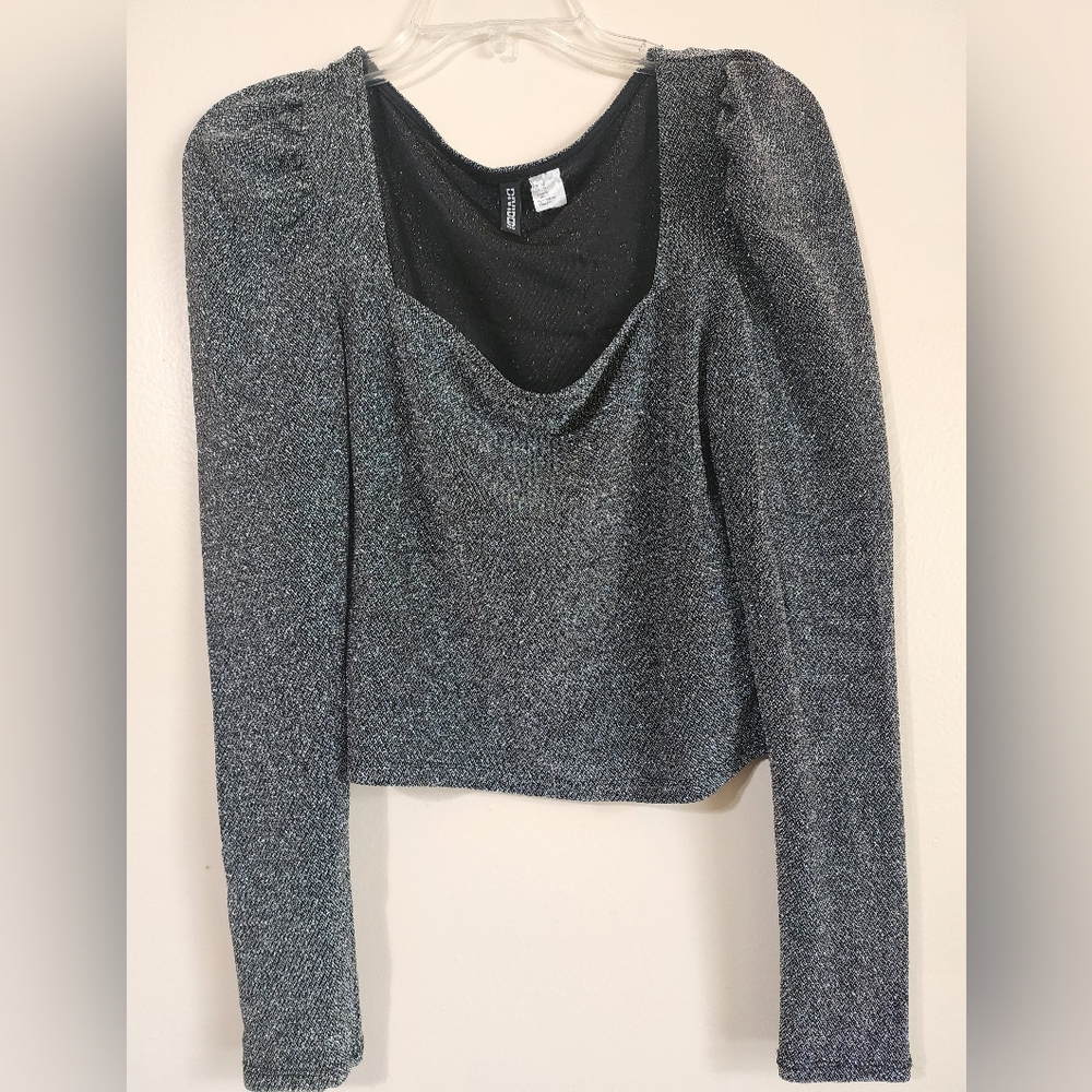 H&M Black Shimmer Blouse